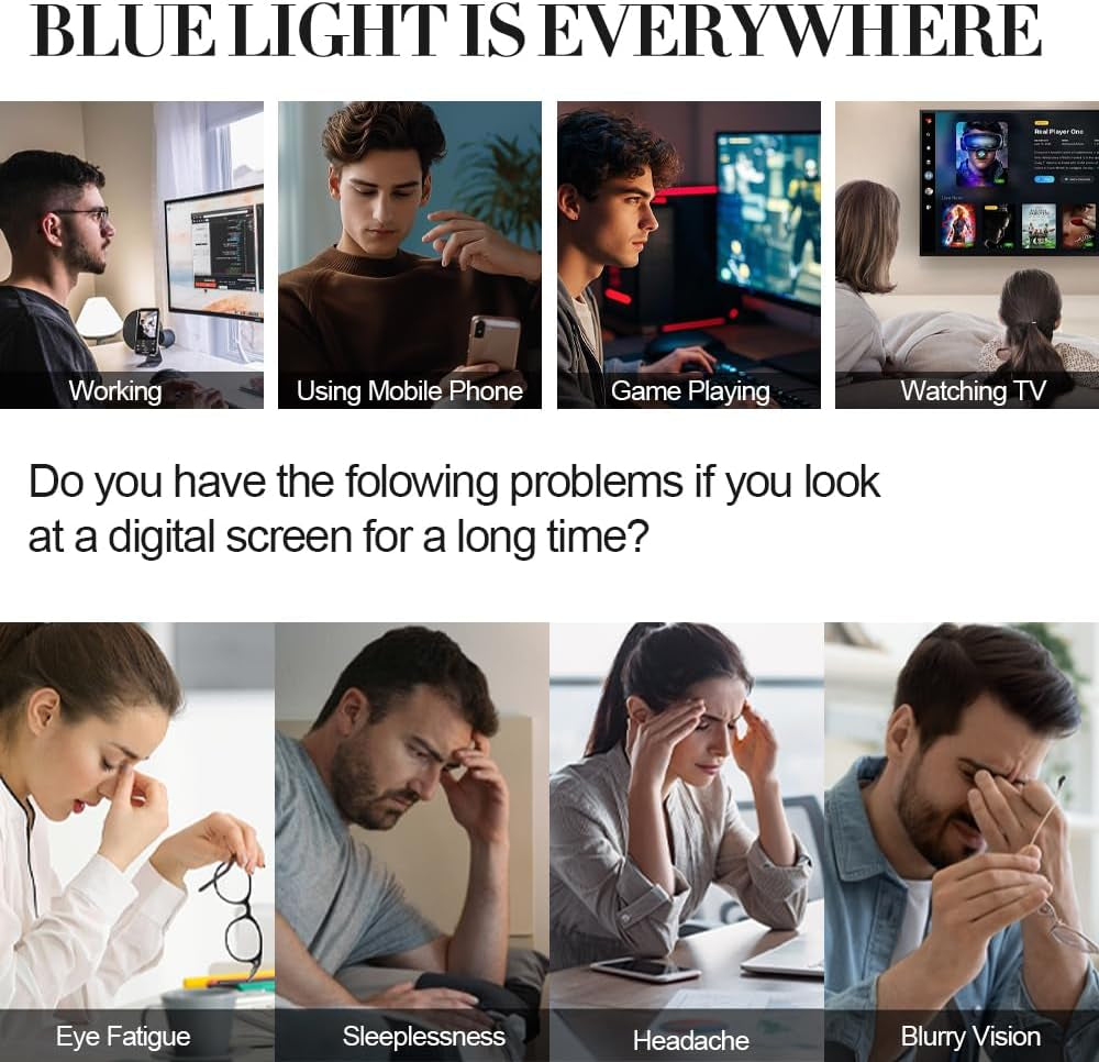 Blue Light Glasses for Woman Men,Blue Light Blocking Glasses,Clear Glasses